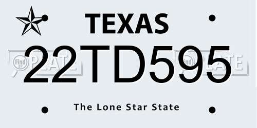 22TD595 Texas License Plate