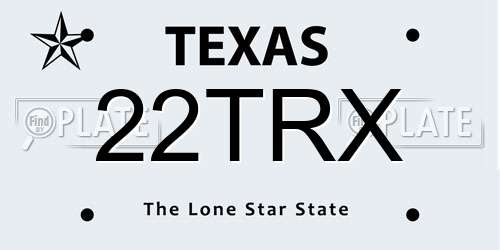 22TRX Texas License Plate