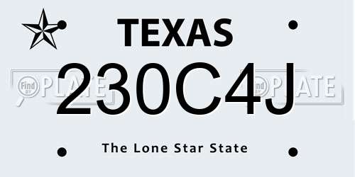 230C4J Texas License Plate