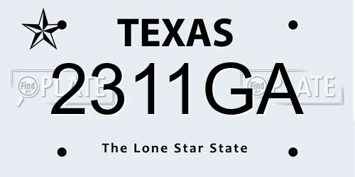 2311GA Texas License Plate