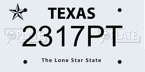 2317PT Texas License Plate
