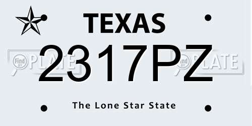 2317PZ Texas License Plate