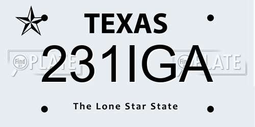231IGA Texas License Plate