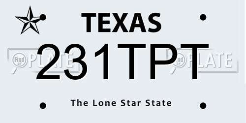 231TPT Texas License Plate