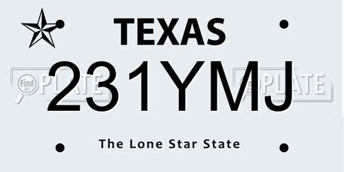 231YMJ Texas License Plate