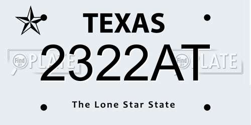 2322AT Texas License Plate