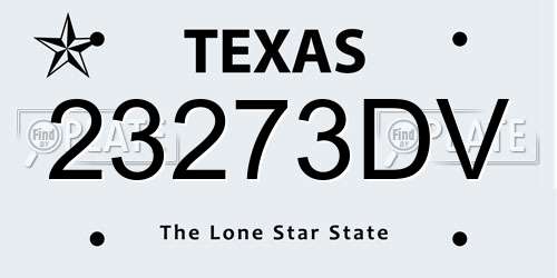 23273DV Texas License Plate