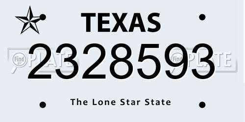 2328593 Texas License Plate