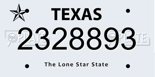 2328893 Texas License Plate