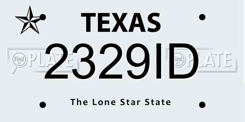 2329ID Texas License Plate