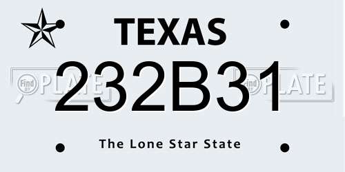 232B31 Texas License Plate