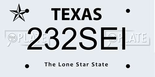 232SEI Texas License Plate