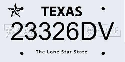 23326DV Texas License Plate