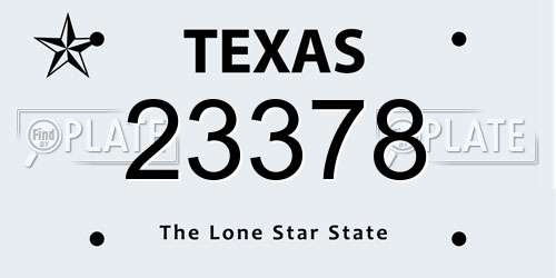 23378 Texas License Plate
