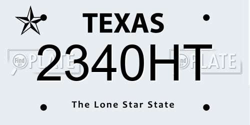 2340HT Texas License Plate