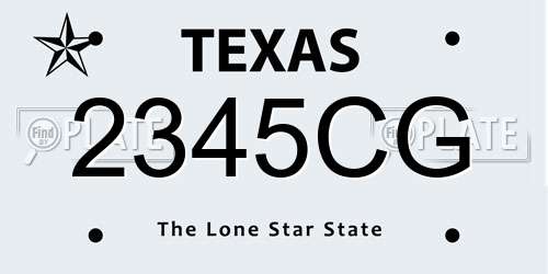 2345CG Texas License Plate
