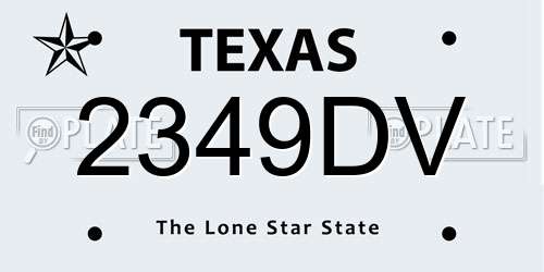 2349DV Texas License Plate