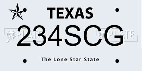 234SCG Texas License Plate