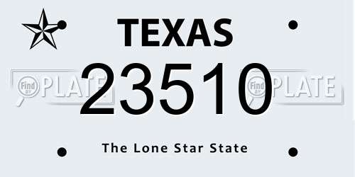 23510 Texas License Plate
