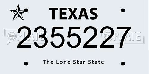 2355227 Texas License Plate