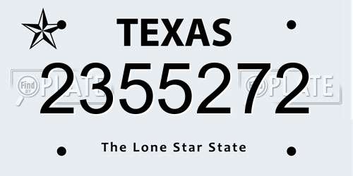 2355272 Texas License Plate
