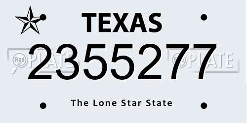 2355277 Texas License Plate