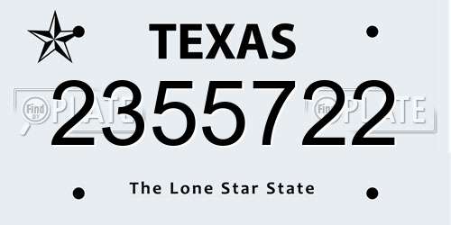 2355722 Texas License Plate