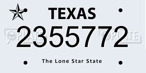 2355772 Texas License Plate