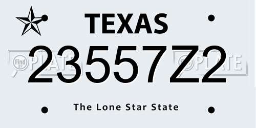 23557Z2 Texas License Plate