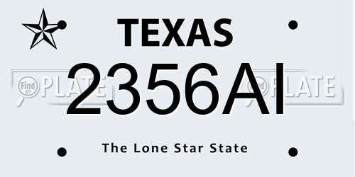 2356AI Texas License Plate