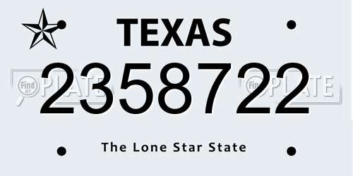 2358722 Texas License Plate