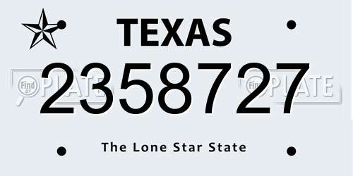 2358727 Texas License Plate
