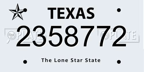 2358772 Texas License Plate