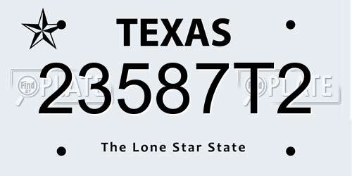 23587T2 Texas License Plate