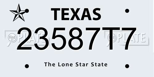 23587T7 Texas License Plate