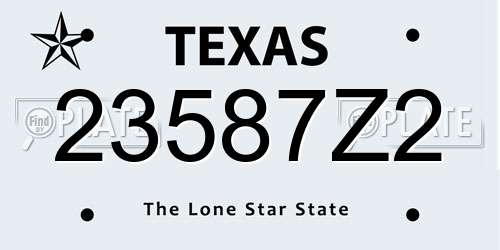 23587Z2 Texas License Plate