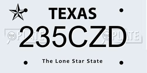 235CZD Texas License Plate