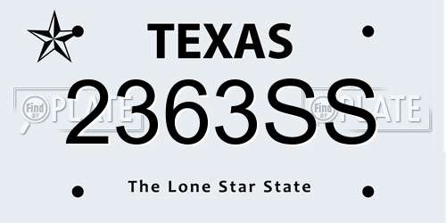 2363SS Texas License Plate