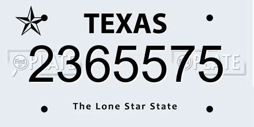 2365575 Texas License Plate