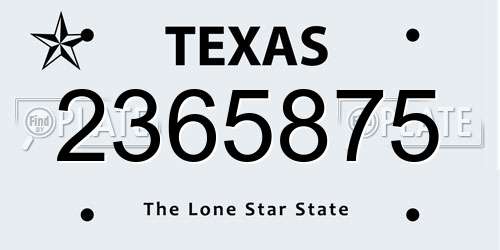 2365875 Texas License Plate