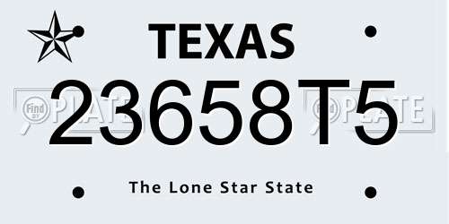 23658T5 Texas License Plate