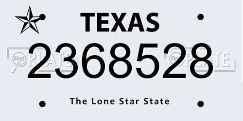 2368528 Texas License Plate