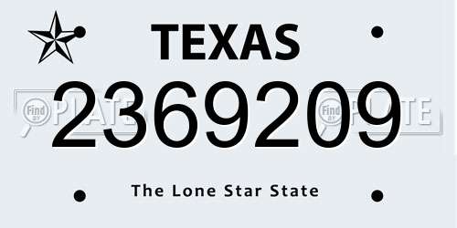 2369209 Texas License Plate
