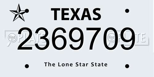 2369709 Texas License Plate