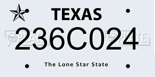 236C024 Texas License Plate