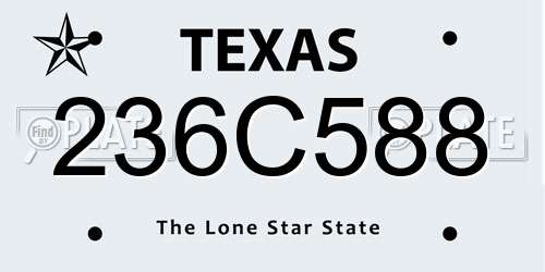 236C588 Texas License Plate
