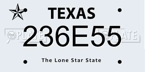 236E55 Texas License Plate