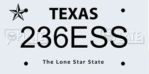236ESS Texas License Plate