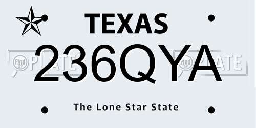 236QYA Texas License Plate