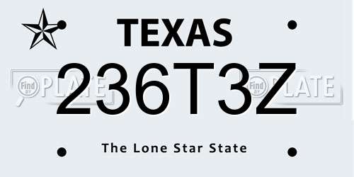 236T3Z Texas License Plate